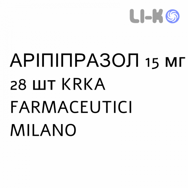 АРИПИПРАЗОЛ - ARIPIPRAZOLO таблетки 15 мг 28 шт KRKA FARMACEUTICI АРИПИПРАЗОЛ - ARIPIPRAZOLO таблетки 15 мг 28 шт KRKA FARMACEUTICI