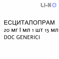 ЭСЦИТАЛОПРАМ - ESCITALOPRAM капли оральные 20 мг/мл 1 шт 15 мл DOC GENERICI