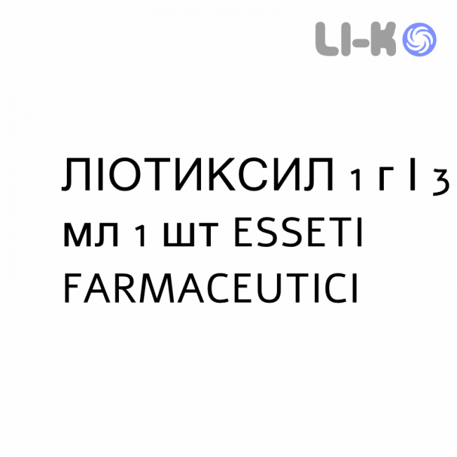 ЛІОТИКСИЛ - LIOTIXIL розчин для ін’єкцій 1 г/3 мл 1 шт ESSETI FARMACEUTICI ЛІОТИКСИЛ - LIOTIXIL розчин для ін’єкцій 1 г/3 мл 1 шт ESSETI FARMACEUTICI