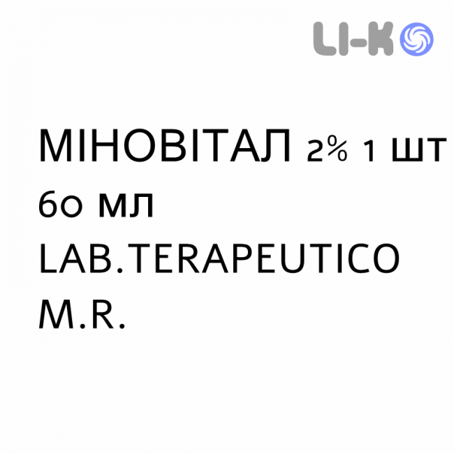 МІНОВІТАЛ - MINOVITAL розчин шкірний 2% 1 шт 60 мл LAB.TERAPEUTICO M.R. МІНОВІТАЛ - MINOVITAL розчин шкірний 2% 1 шт 60 мл LAB.TERAPEUTICO M.R.